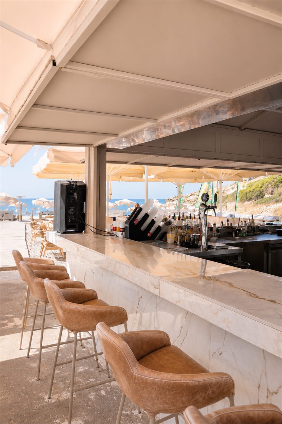 The marble bar at Boufos Beach